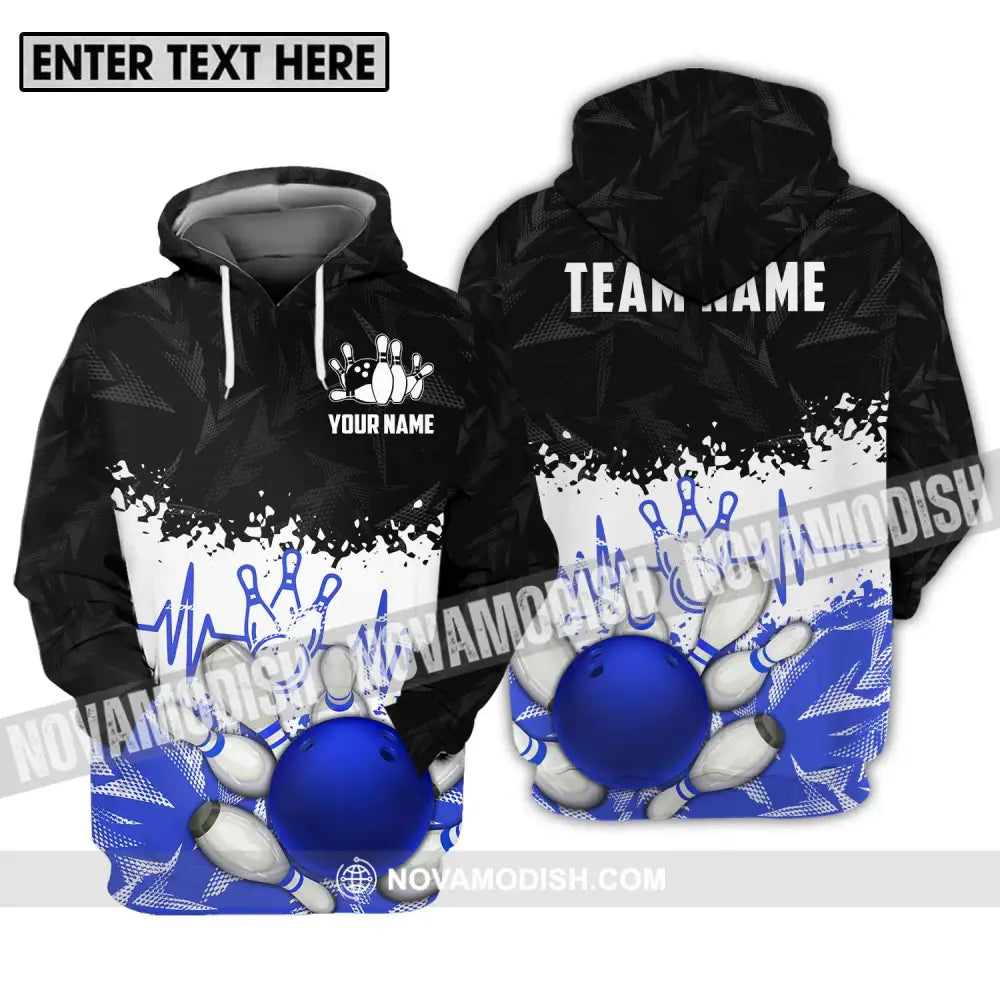 Unisex Shirt - Custom Name And Team Name Shirt Bowling Heartbeat Hoodie / S T-shirt