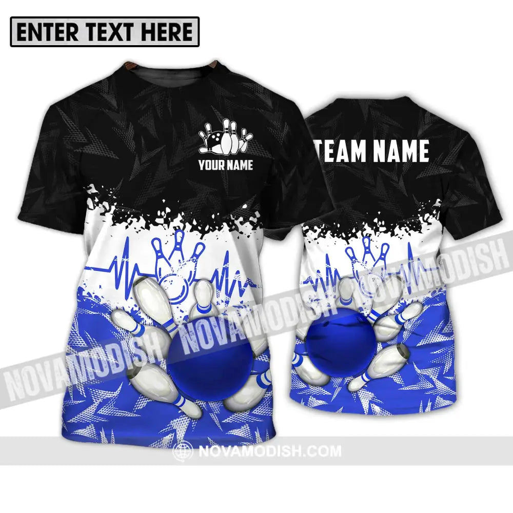 Unisex Shirt - Custom Name And Team Name Shirt Bowling Heartbeat T-Shirt / S T-shirt