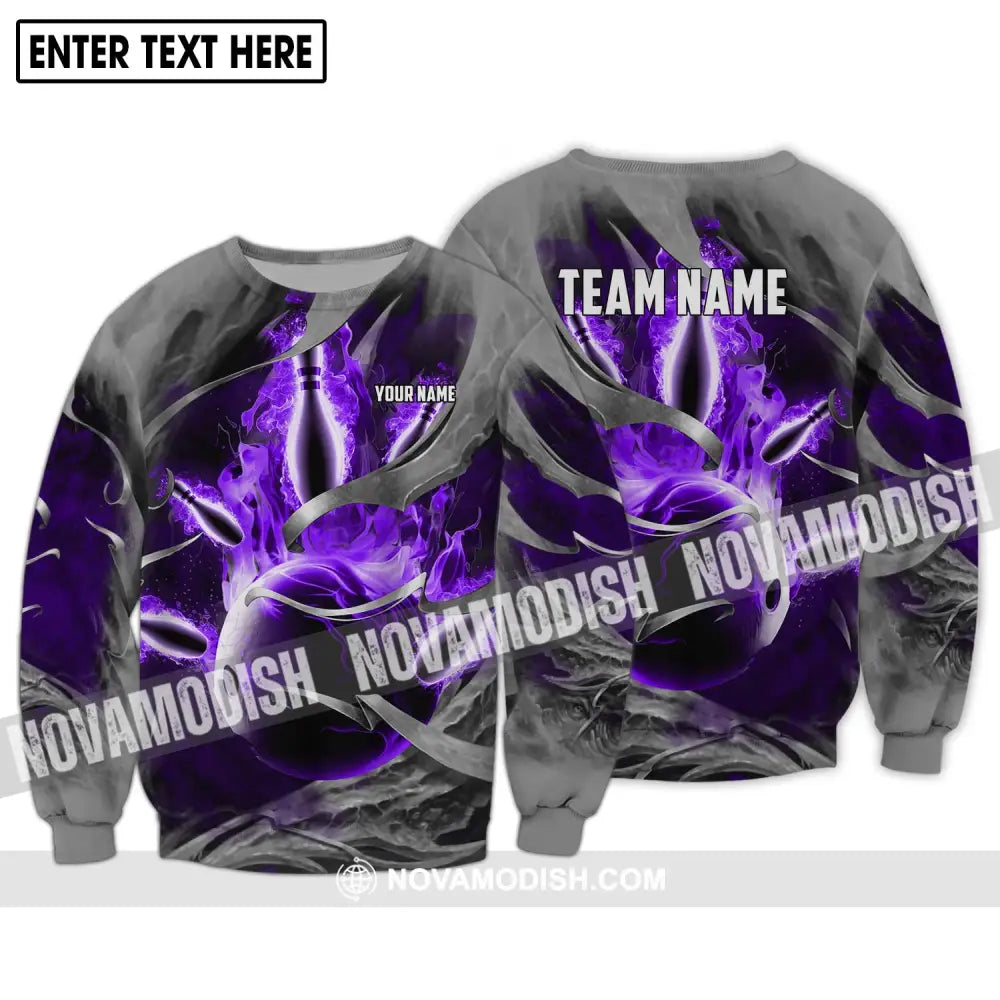 Unisex Shirt - Custom Name And Team Name Shirt - Bowling Hoodie - Bowling Lover Gift - Bowling Shirt Long Sleeve / S