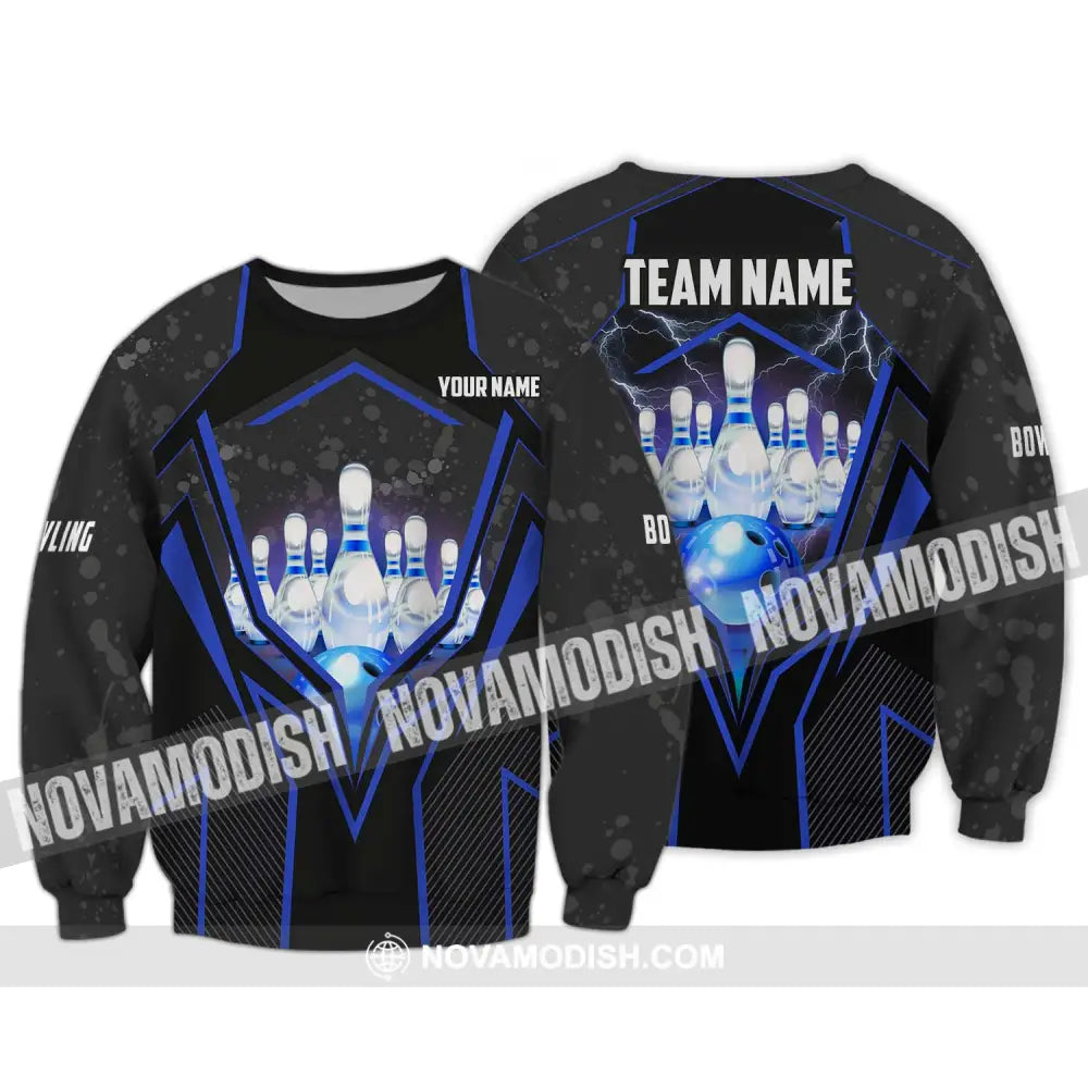 Unisex Shirt - Custom Name And Team Name Shirt - Bowling Hoodie - Bowling Lover Gift - Bowling Shirt Long Sleeve / S