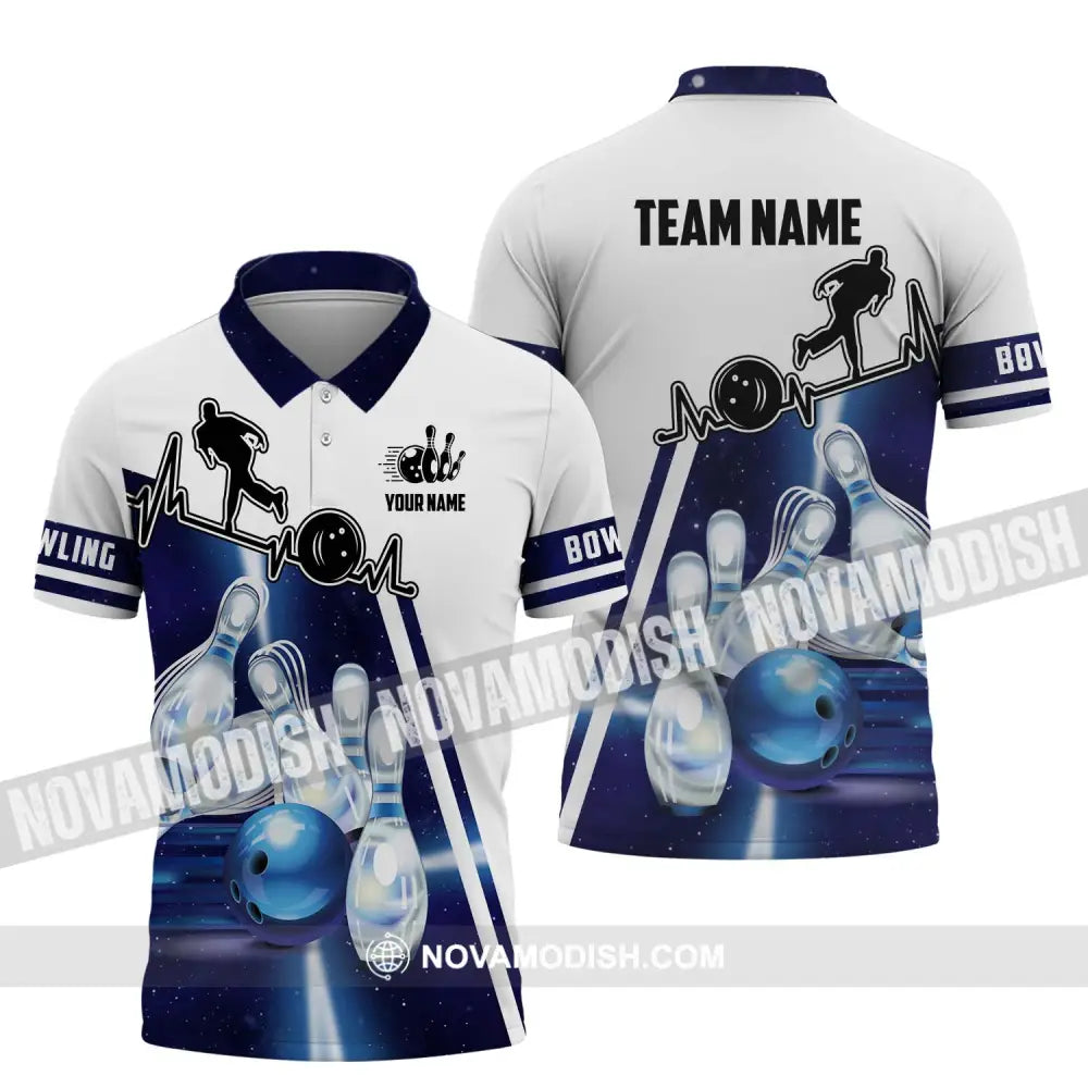 Unisex Shirt - Custom Name And Team Name Shirt - Bowling Hoodie - Bowling Lover Gift - Bowling Shirt Polo Shirt / S