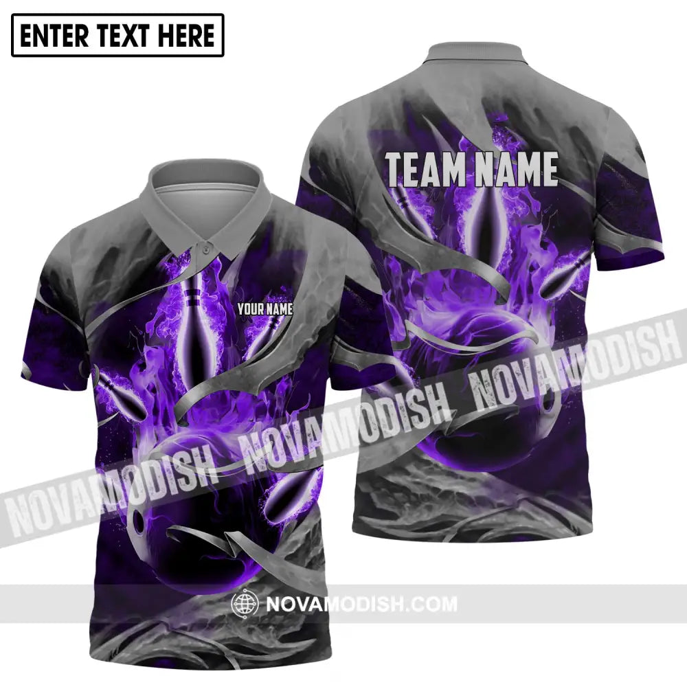 Unisex Shirt - Custom Name And Team Name Shirt - Bowling Hoodie - Bowling Lover Gift - Bowling Shirt Polo Shirt / S