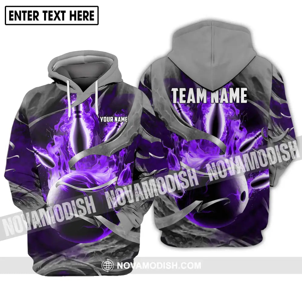 Unisex Shirt - Custom Name And Team Name Shirt - Bowling Hoodie - Bowling Lover Gift - Bowling Shirt Hoodie / S T-shirt