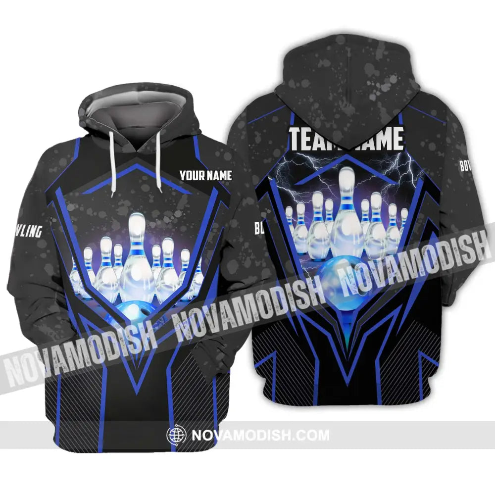 Unisex Shirt - Custom Name And Team Name Shirt - Bowling Hoodie - Bowling Lover Gift - Bowling Shirt Hoodie / S T-shirt