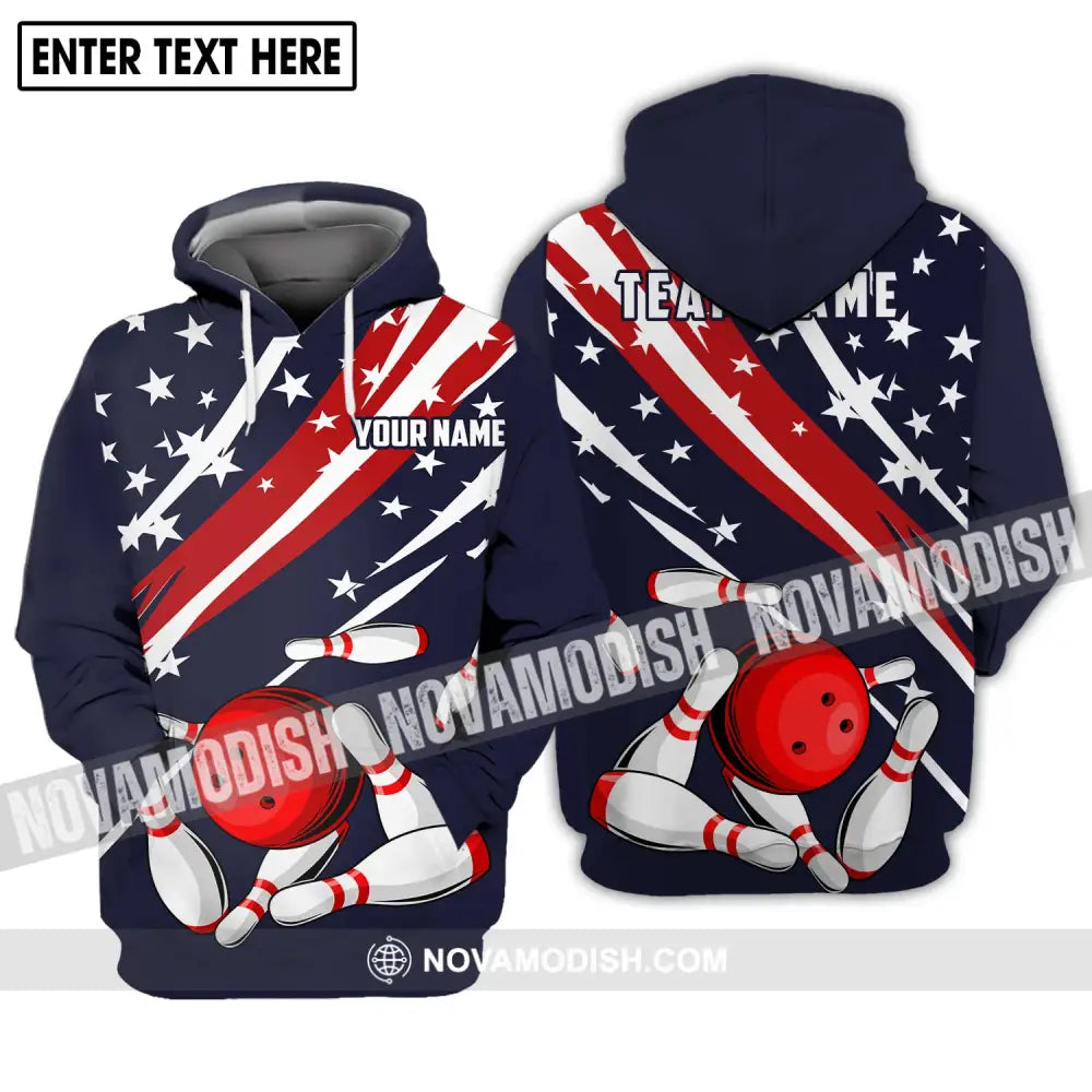 Unisex Shirt - Custom Name And Team Name Shirt - Bowling Hoodie - Bowling Lover Gift - Bowling Shirt Hoodie / S T-shirt