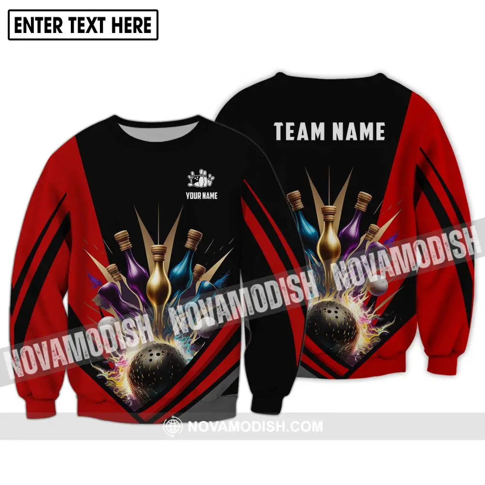 Unisex Shirt - Custom Name And Team Name Shirt - Bowling Hoodie Polo Shirt - Bowling Lover Gift - Bowling Player Shirt
