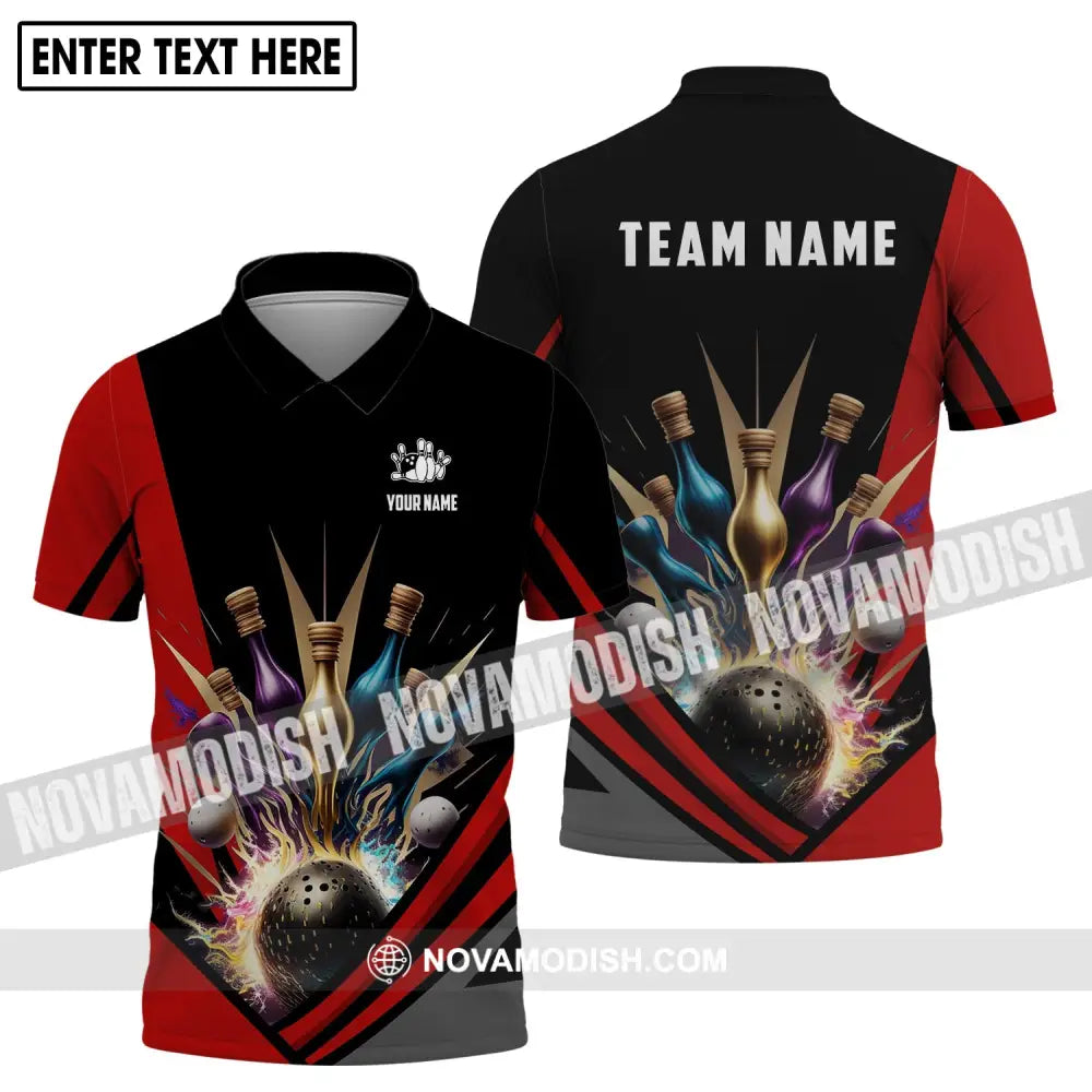 Unisex Shirt - Custom Name And Team Name Shirt - Bowling Hoodie Polo Shirt - Bowling Lover Gift - Bowling Player Shirt