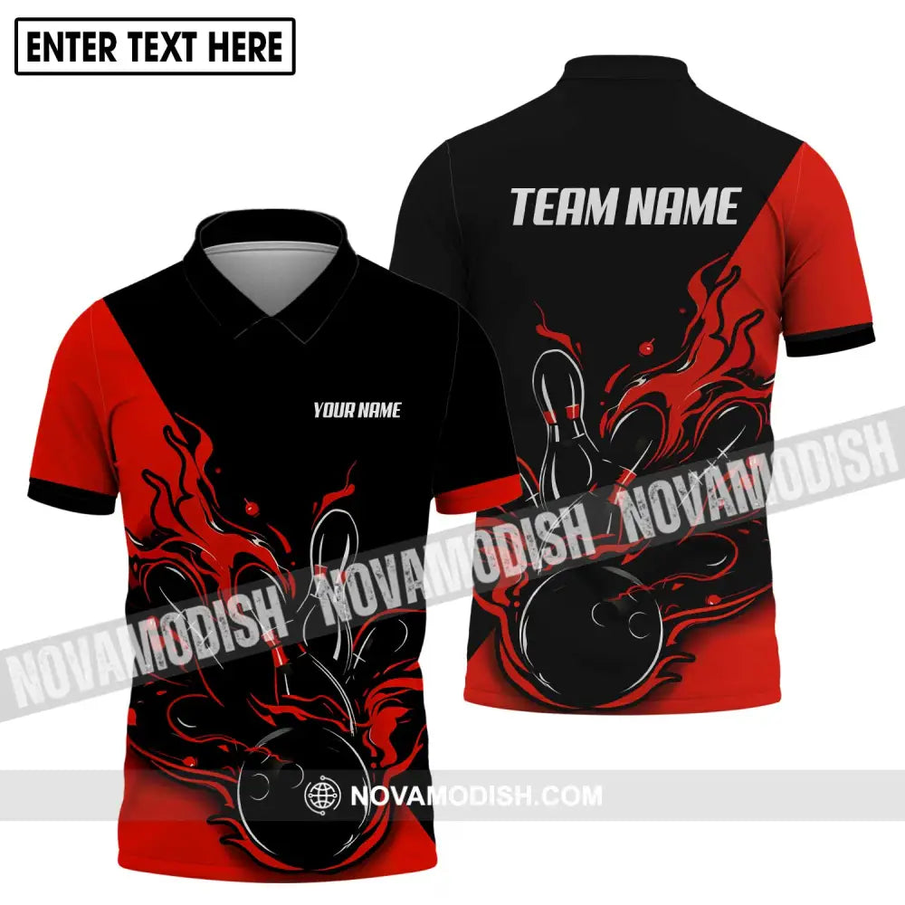 Unisex Shirt - Custom Name And Team Name Shirt - Bowling Hoodie Polo Shirt - Bowling Lover Gift - Bowling Player Shirt