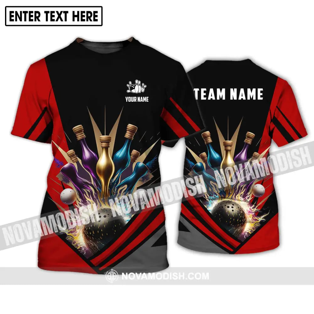 Unisex Shirt - Custom Name And Team Name Shirt - Bowling Hoodie Polo Shirt - Bowling Lover Gift - Bowling Player Shirt