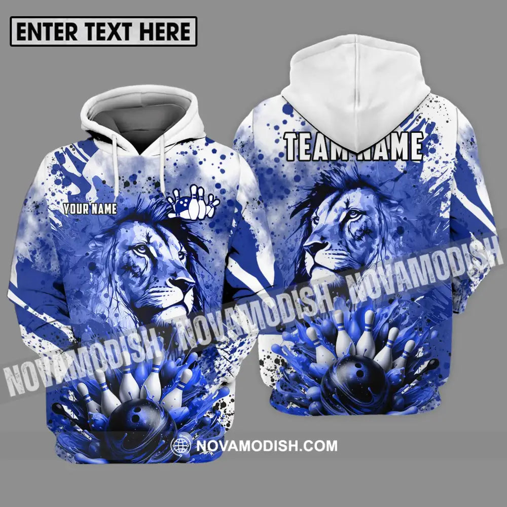 Unisex Shirt - Custom Name And Team Name Bowling Shirt Ice Lion Hoodie / S T-shirt