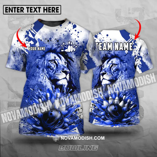 Unisex Shirt - Custom Name And Team Name Bowling Shirt Ice Lion T-shirt