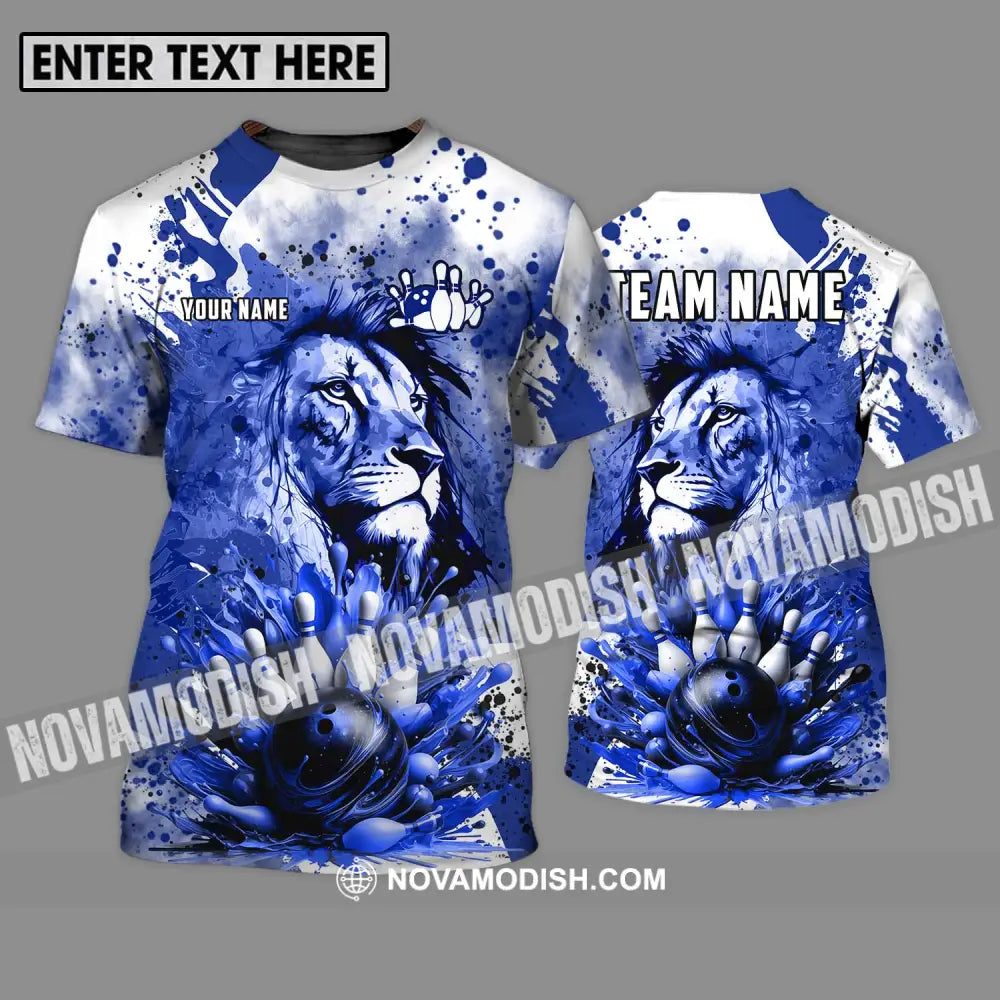 Unisex Shirt - Custom Name And Team Name Bowling Shirt Ice Lion T-Shirt / S T-shirt
