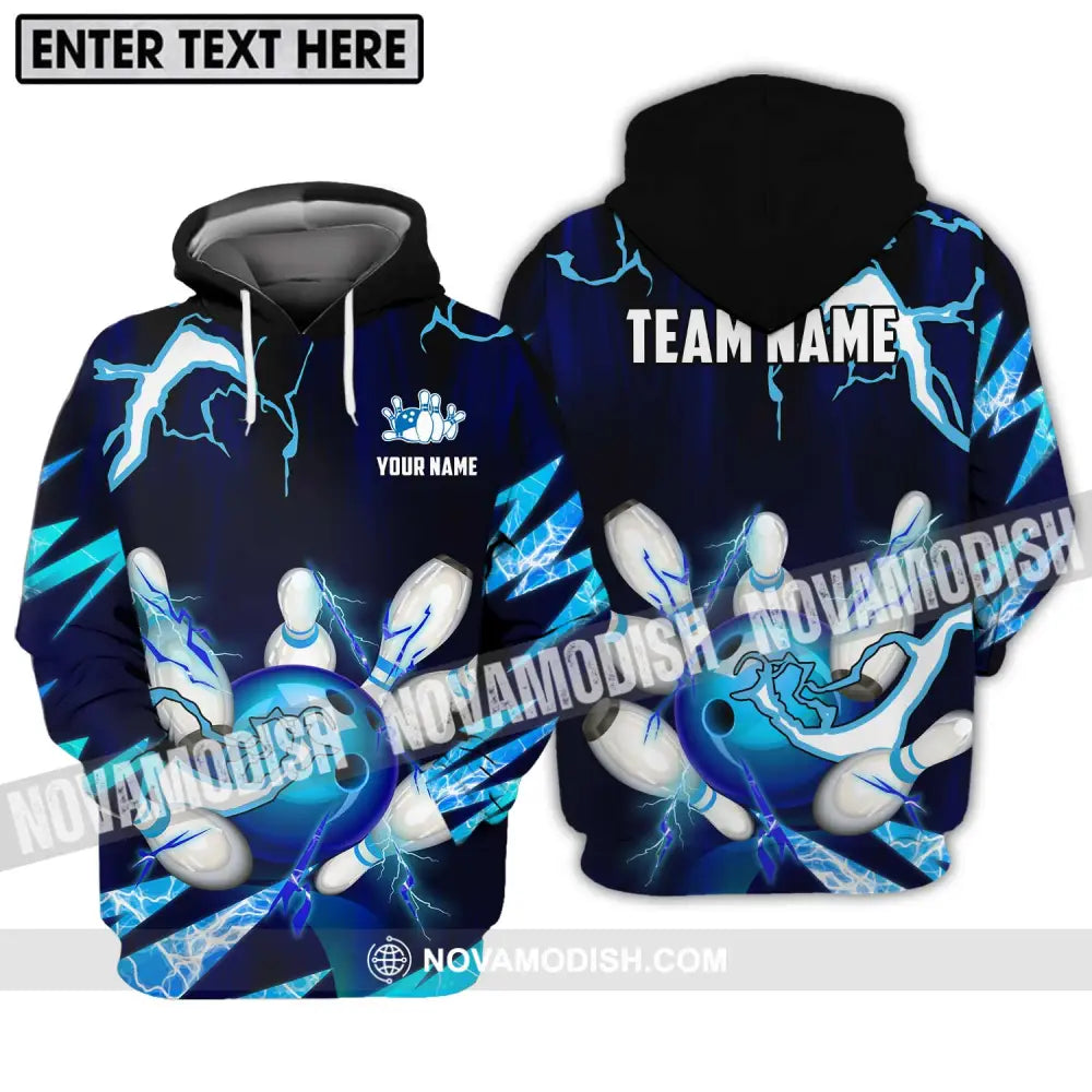 Unisex Shirt - Custom Name And Team Name Shirt Bowling Ice Pins Shirt Hoodie / S T-shirt