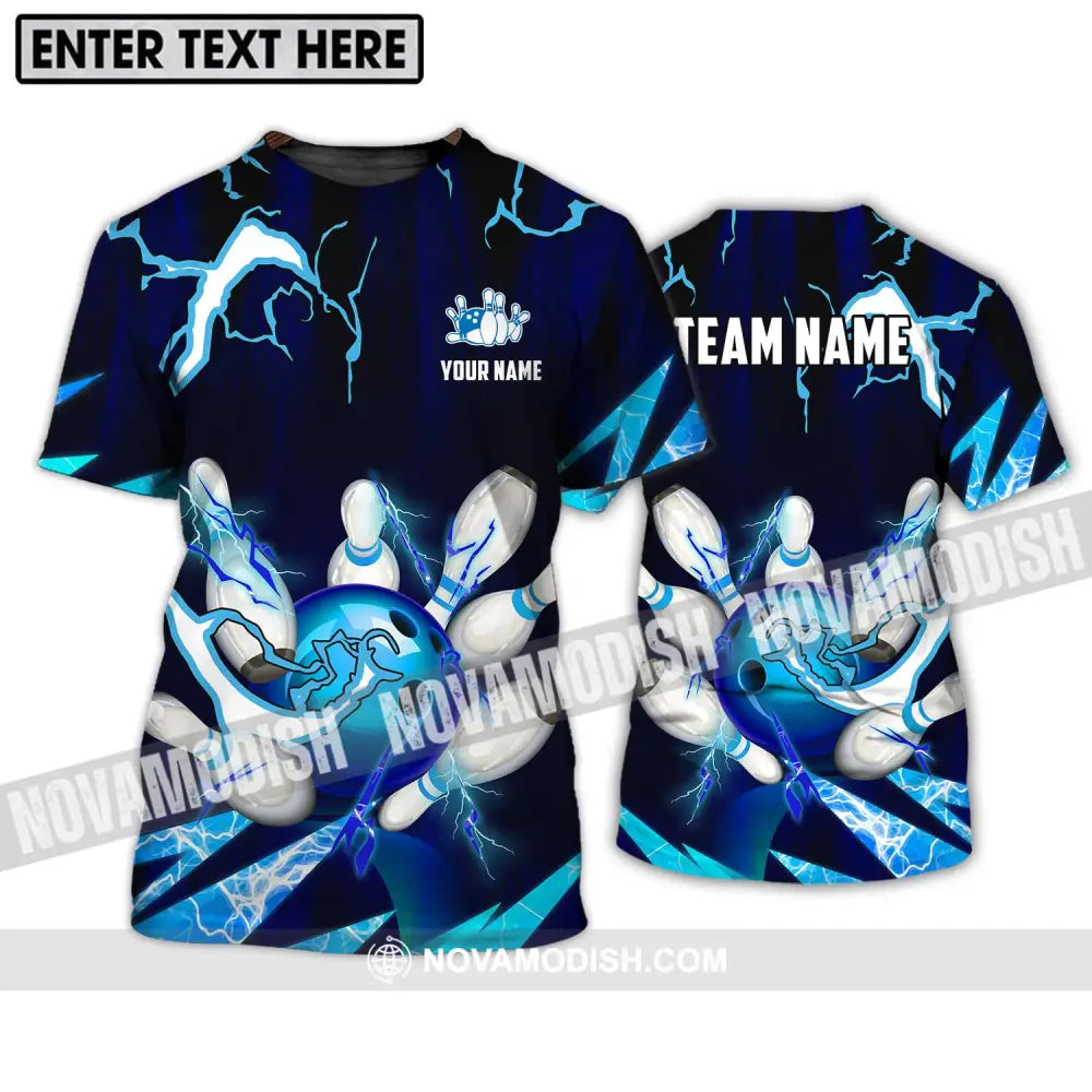 Unisex Shirt - Custom Name And Team Name Shirt Bowling Ice Pins Shirt T-Shirt / S T-shirt