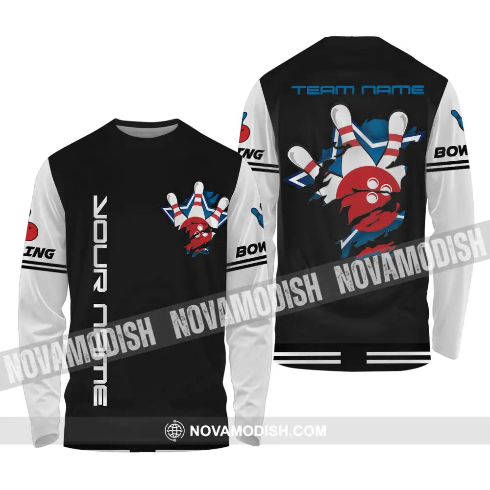 Unisex Shirt - Custom Name And Team Name Bowling Shirt Long Sleeve Shirt / S T-shirt