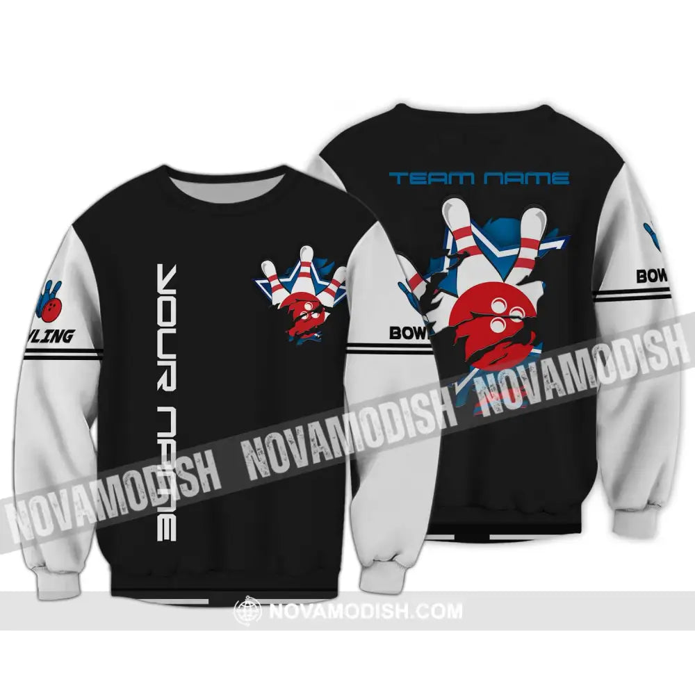 Unisex Shirt - Custom Name And Team Name Bowling Shirt Long Sleeve / S T-shirt
