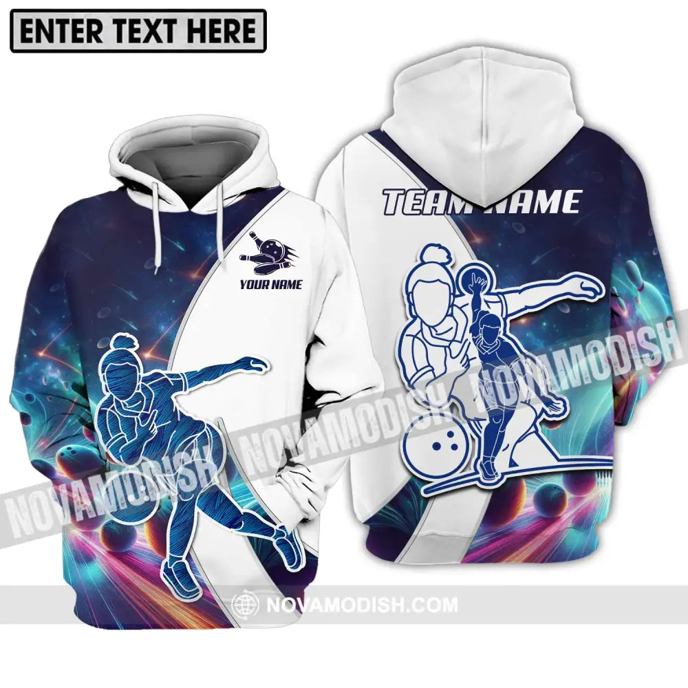 Unisex Shirt - Custom Name And Team Name Bowling Lover Shirt Cool Bowling Hoodie / S T-shirt