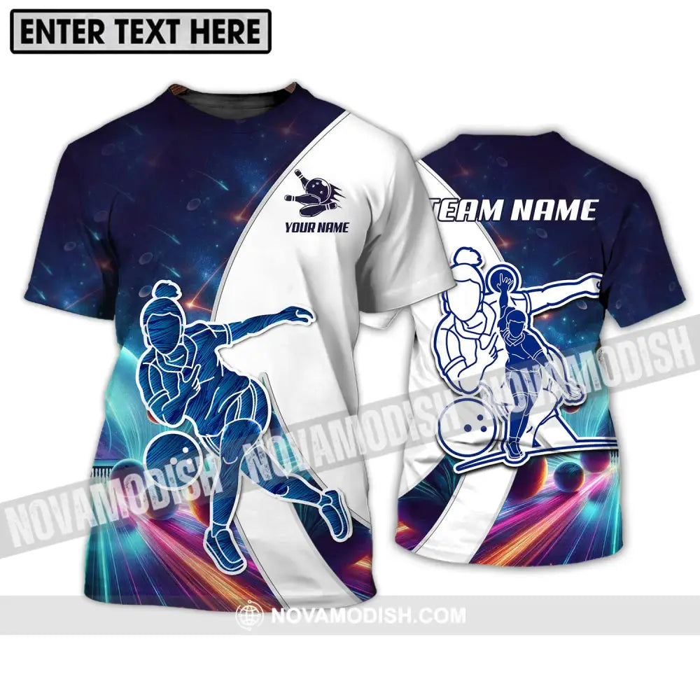 Unisex Shirt - Custom Name And Team Name Bowling Lover Shirt Cool Bowling T-Shirt / S T-shirt