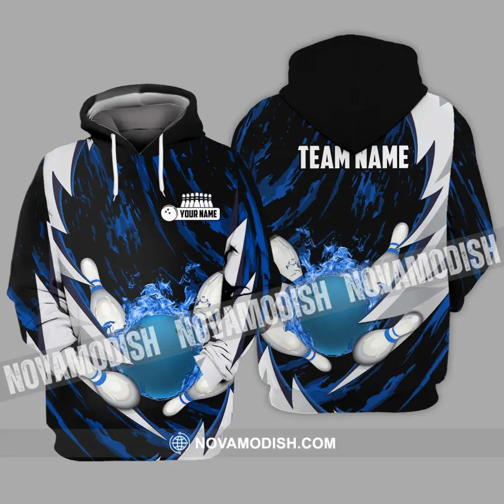 Unisex Shirt - Custom Name And Team Name Bowling Lover Shirt Bowling Dark Blue Hoodie / S T-shirt