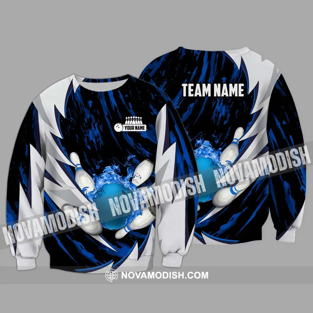 Unisex Shirt - Custom Name And Team Name Bowling Lover Shirt Bowling Dark Blue Long Sleeve / S T-shirt