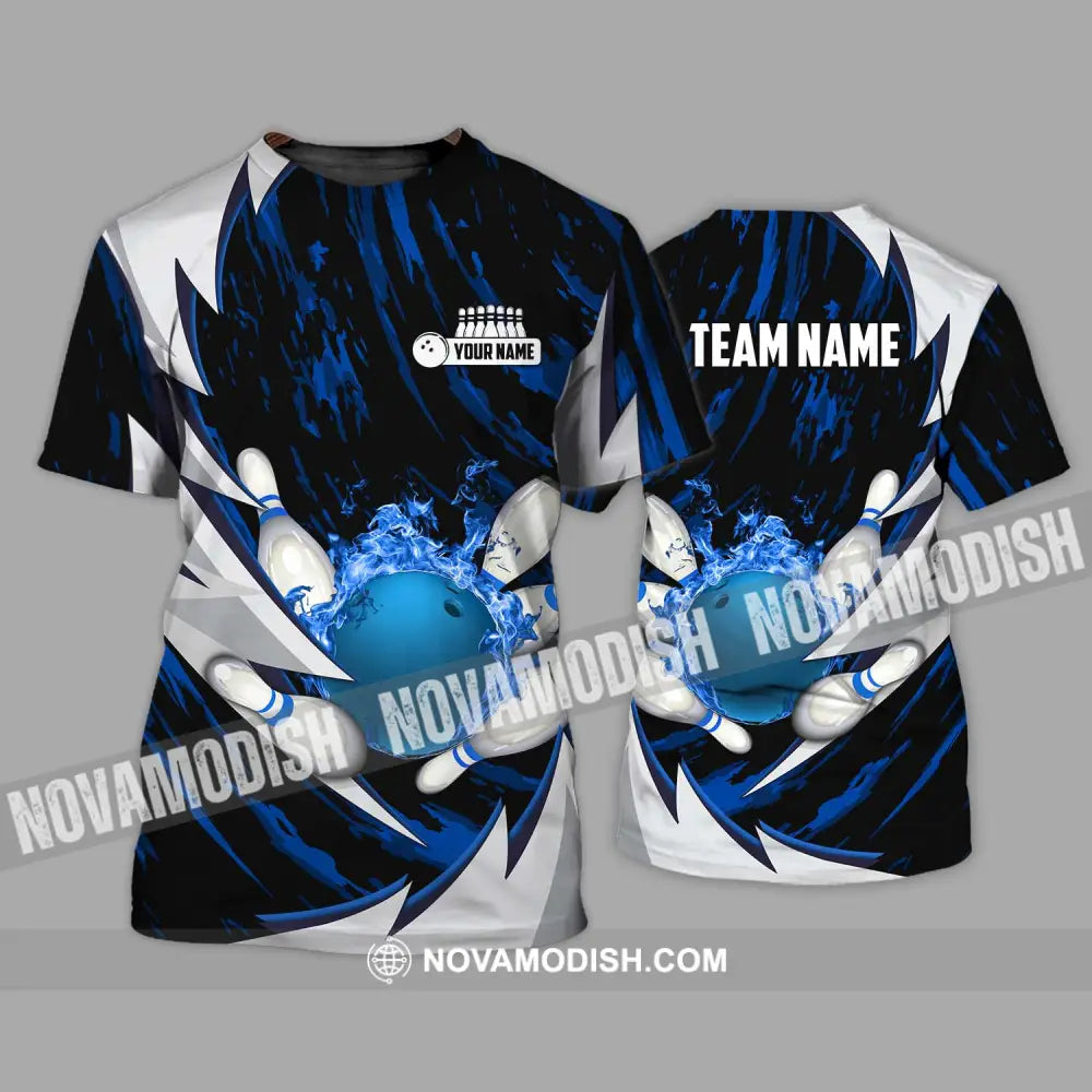Unisex Shirt - Custom Name And Team Name Bowling Lover Shirt Bowling Dark Blue T-Shirt / S T-shirt