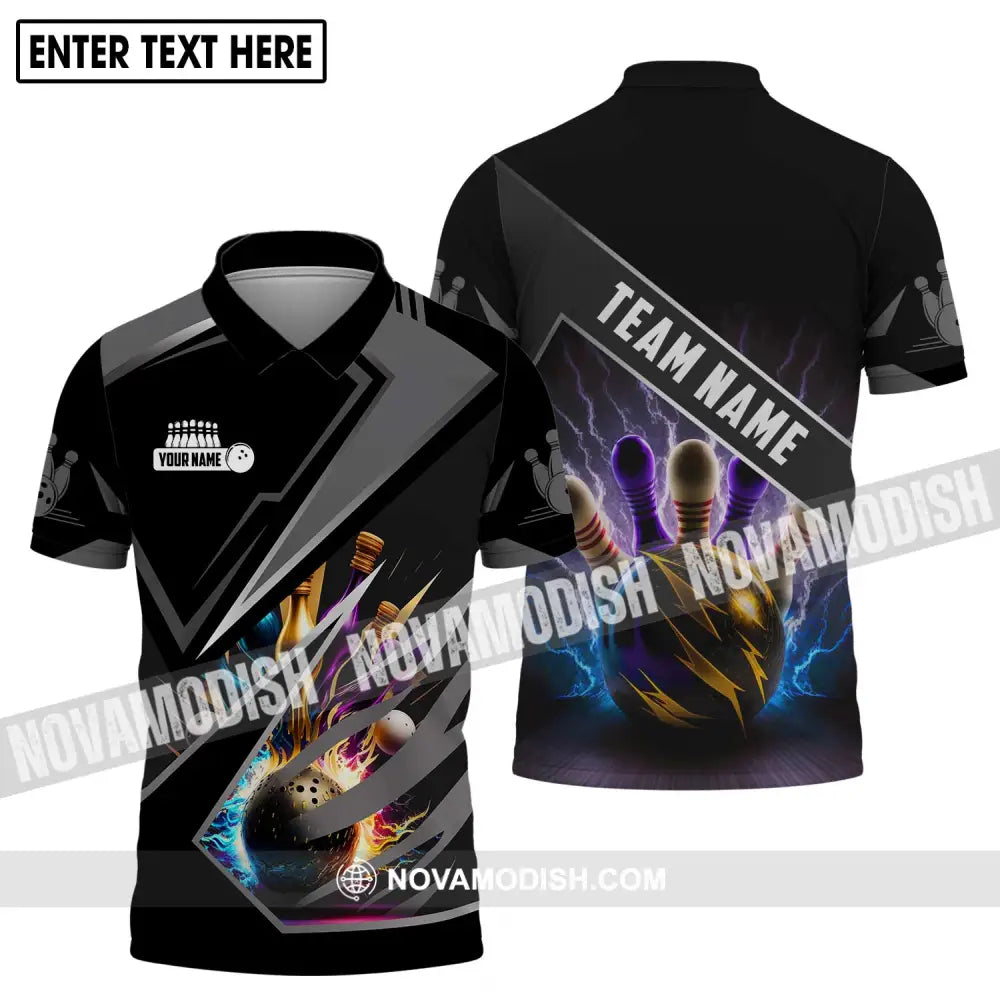 Unisex Shirt - Custom Name And Team Name Shirt - Bowling Team Shirt - Bowling Lover Gift - Bowling Gift Polo Shirt / S