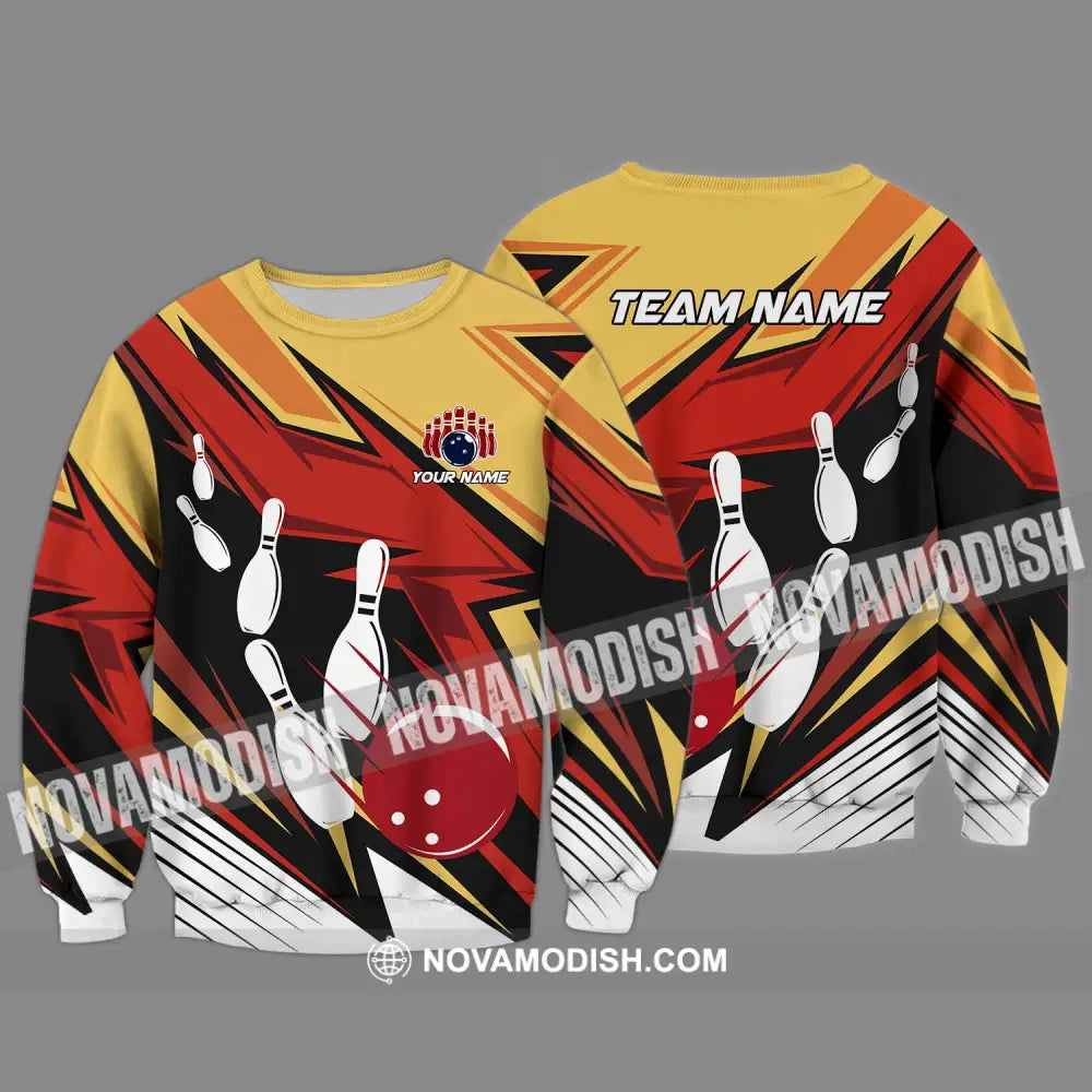 Unisex Shirt - Custom Name And Team Name Bowling Lover Shirt Bowling Hot Color Long Sleeve / S T-shirt