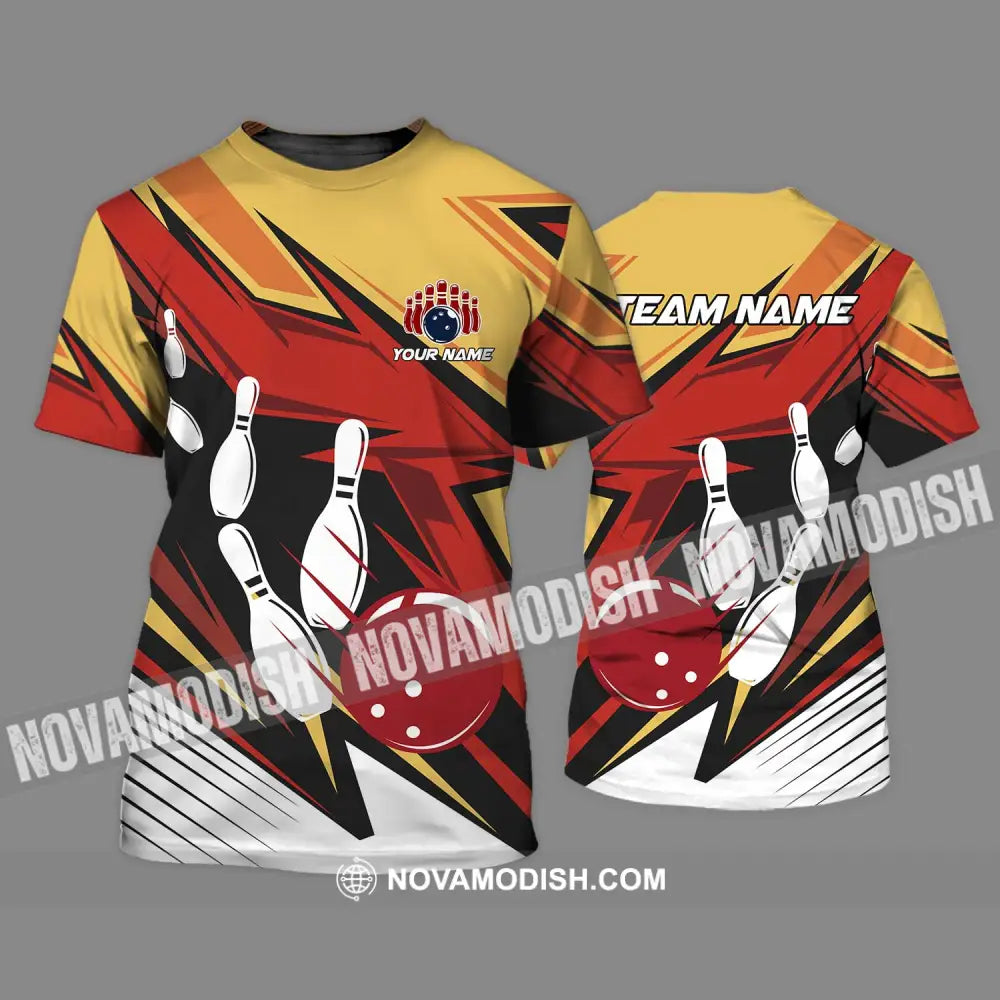 Unisex Shirt - Custom Name And Team Name Bowling Lover Shirt Bowling Hot Color T-Shirt / S T-shirt
