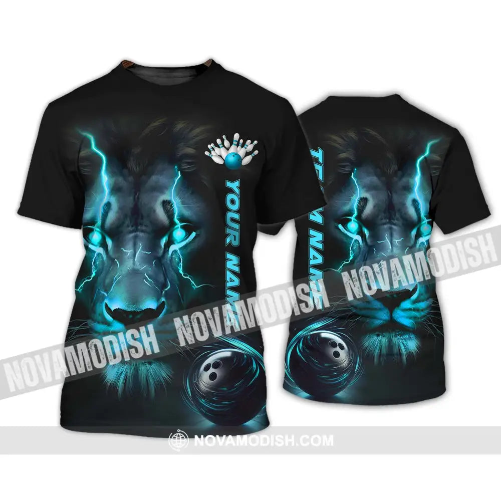 Unisex Shirt - Custom Name And Team Name Bowling Lover Shirt Lion Bowling T-Shirt / S T-shirt