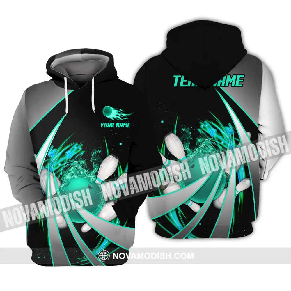 Unisex Shirt - Custom Name And Team Name Bowling Lover Shirt Bowling Neon Hoodie / S T-shirt