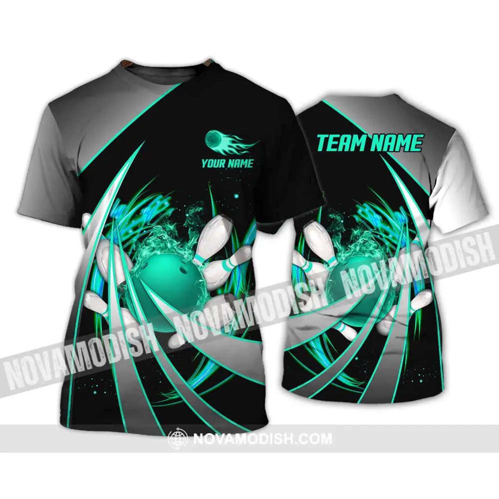 Unisex Shirt - Custom Name And Team Name Bowling Lover Shirt Bowling Neon T-Shirt / S T-shirt
