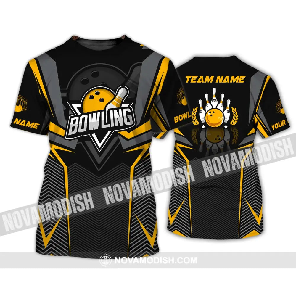 Unisex Shirt - Custom Name And Team Name Bowling Lover Shirt Race Bowling T-Shirt / S T-shirt