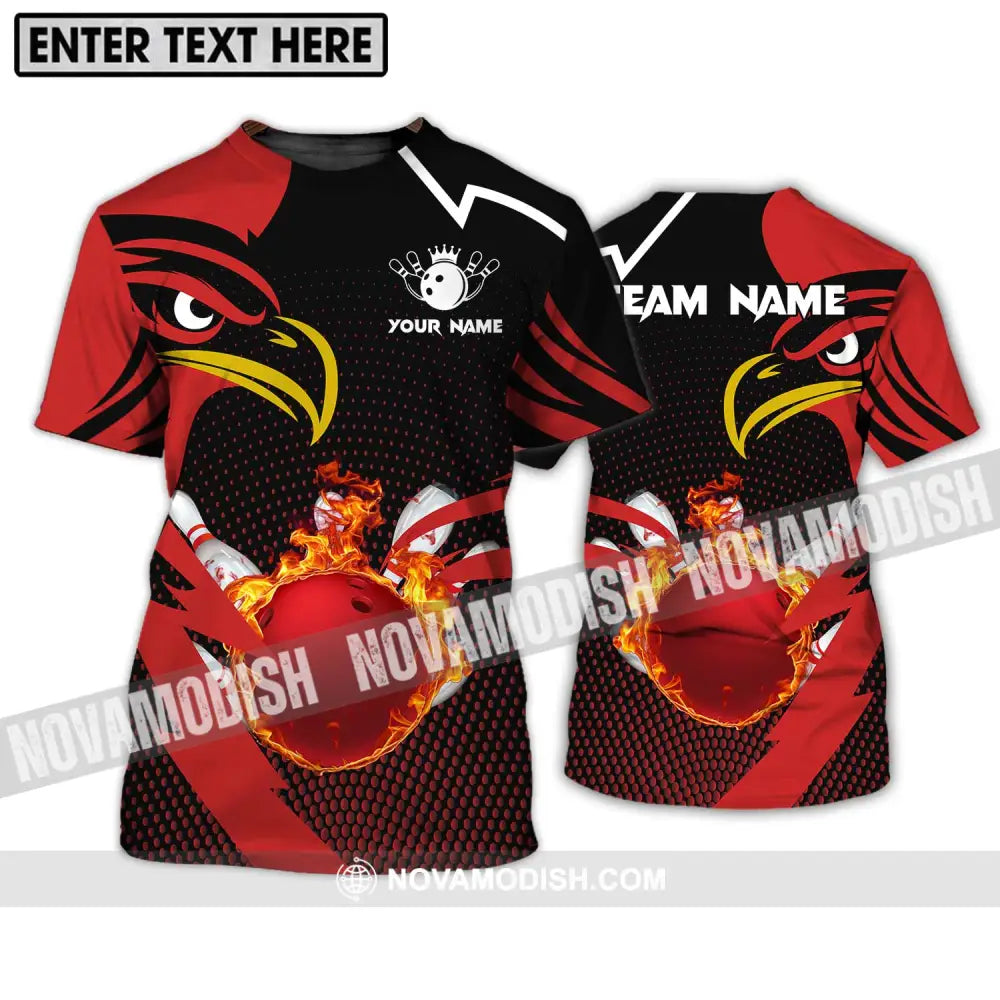 Unisex Shirt - Custom Name And Team Name Bowling Lover Shirt Red Eagle Bowling T-Shirt / S T-shirt