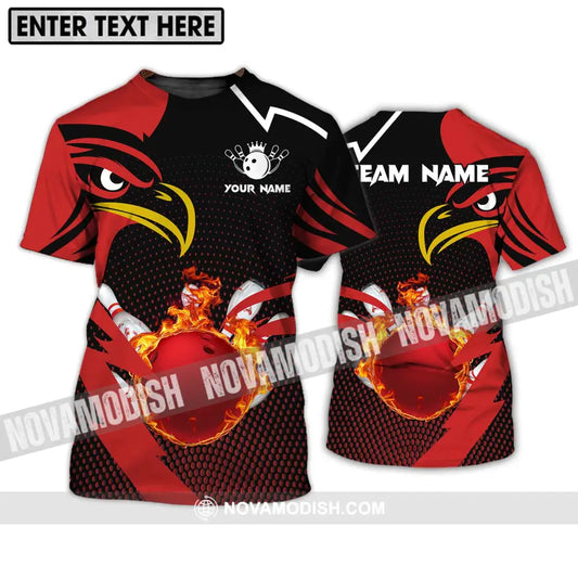 Unisex Shirt - Custom Name And Team Name Bowling Lover Shirt Red Eagle Bowling T-Shirt / S T-shirt