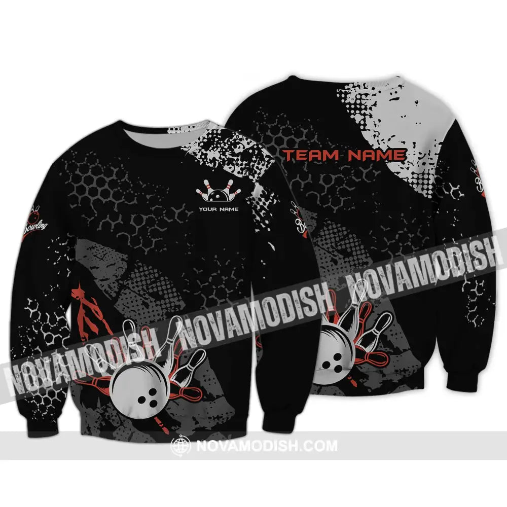 Unisex Shirt - Custom Name And Team Name Shirt - Bowling Lover T-shirt - Bowling Gift Long Sleeve / S T-shirt