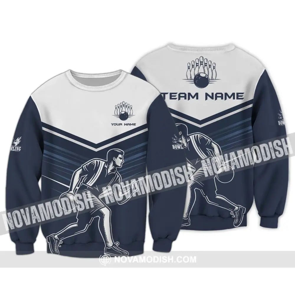 Unisex Shirt - Custom Name And Team Name Shirt Bowling Man Lover Shirt Long Sleeve / S T-shirt
