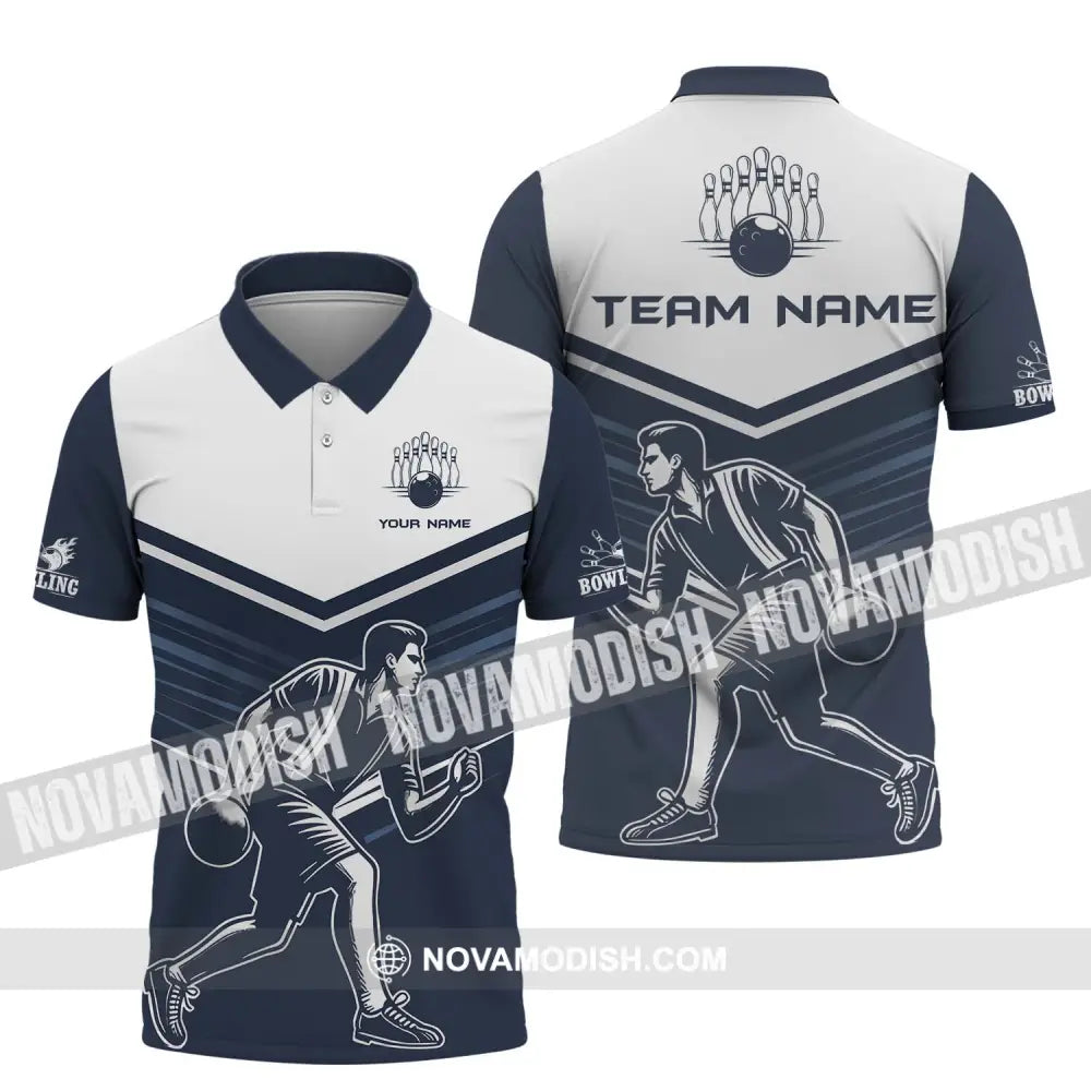 Unisex Shirt - Custom Name And Team Name Shirt Bowling Man Lover Shirt Polo Shirt / S T-shirt