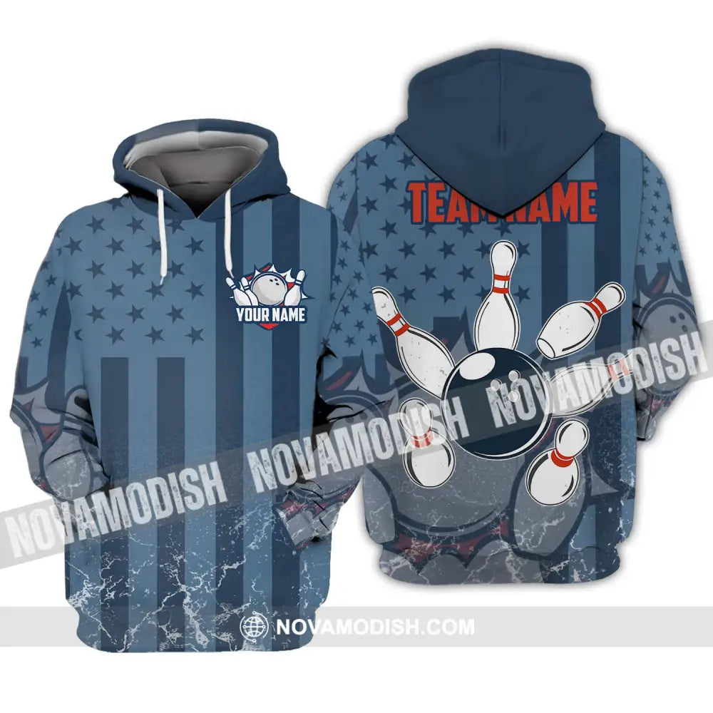 Unisex Shirt - Custom Name And Team Name Shirt Bowling Navy Ball Shirt Hoodie / S T-shirt