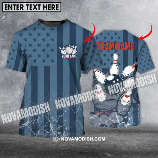 Unisex Shirt - Custom Name And Team Name Shirt Bowling Navy Ball Shirt T-shirt