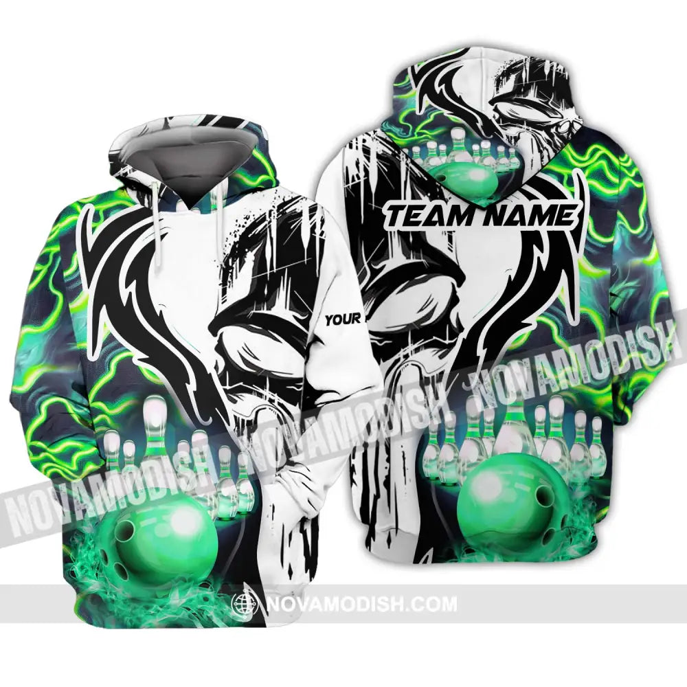 Unisex Shirt - Custom Name And Team Name Shirt Bowling Neon Line Color Shirt Hoodie / S T-shirt