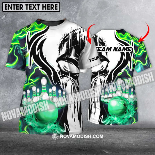 Unisex Shirt - Custom Name And Team Name Shirt Bowling Neon Line Color Shirt T-shirt