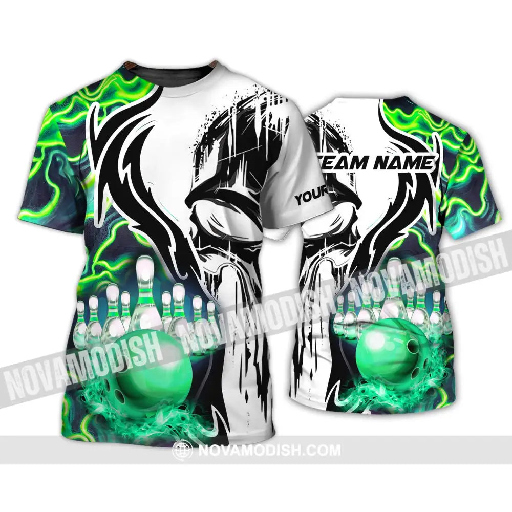 Unisex Shirt - Custom Name And Team Name Shirt Bowling Neon Line Color Shirt T-Shirt / S T-shirt