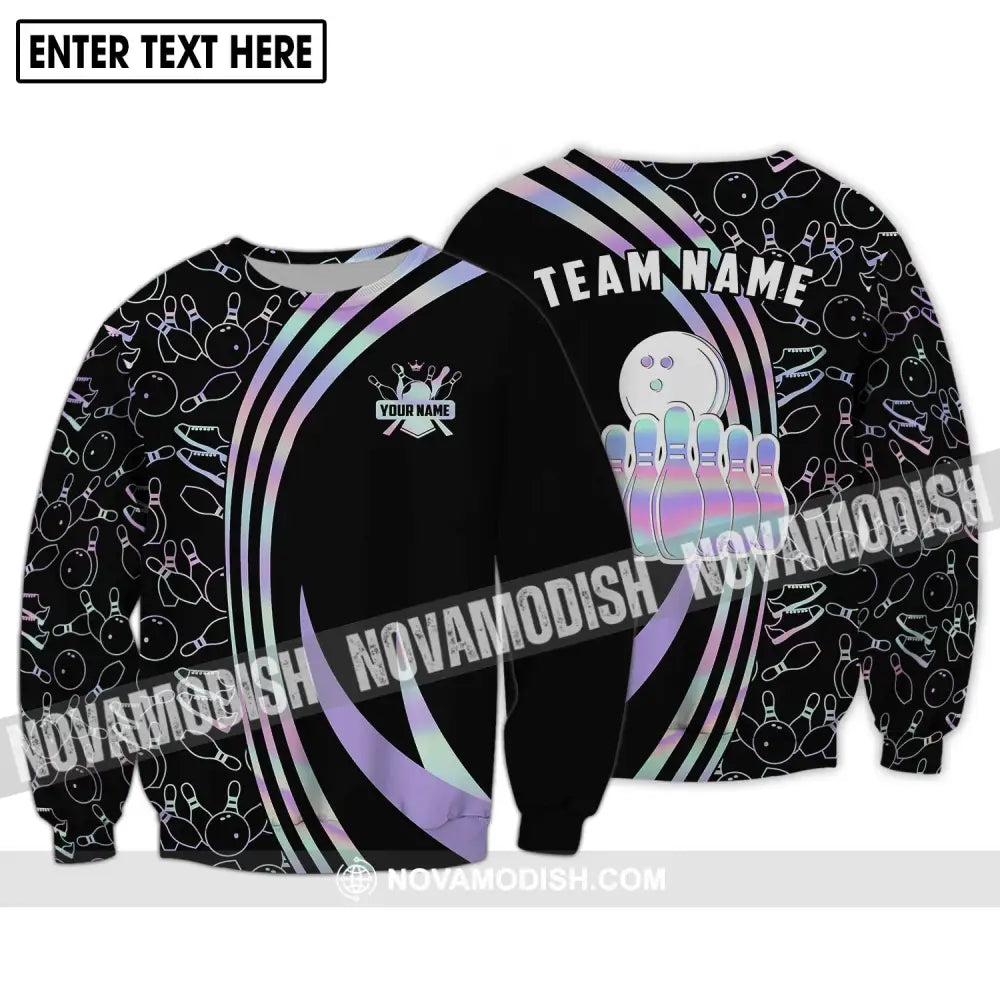 Unisex Shirt - Custom Name And Team Name Shirt - Bowling Player Gift - Bowling Shirt Long Sleeve / S T-shirt