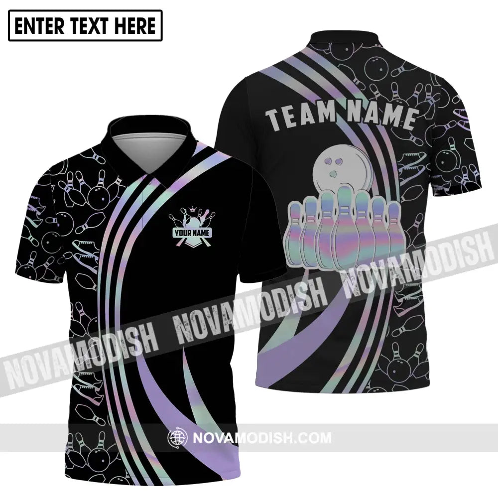 Unisex Shirt - Custom Name And Team Name Shirt - Bowling Player Gift - Bowling Shirt Polo Shirt / S T-shirt
