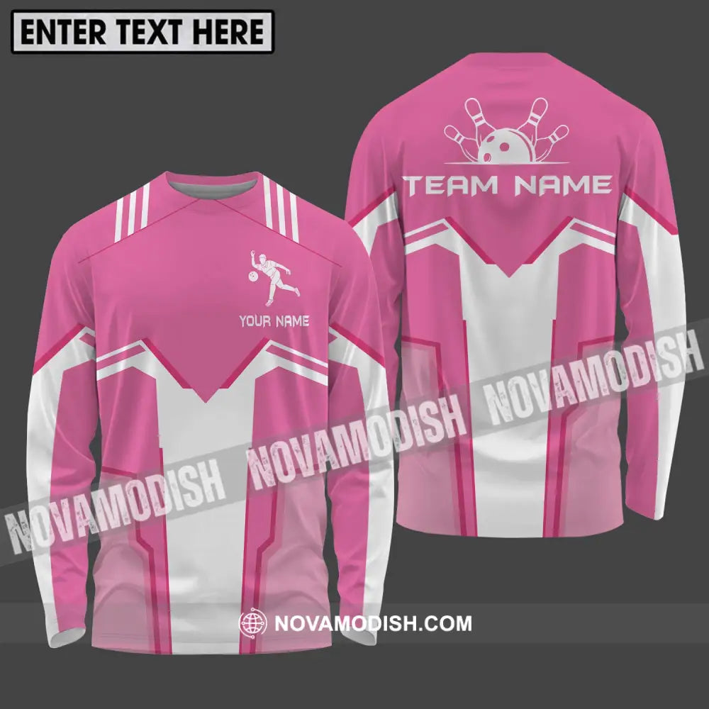 Unisex Shirt - Custom Name And Team Name Shirt Bowling Player Shirt Long Sleeve Shirt / S T-shirt