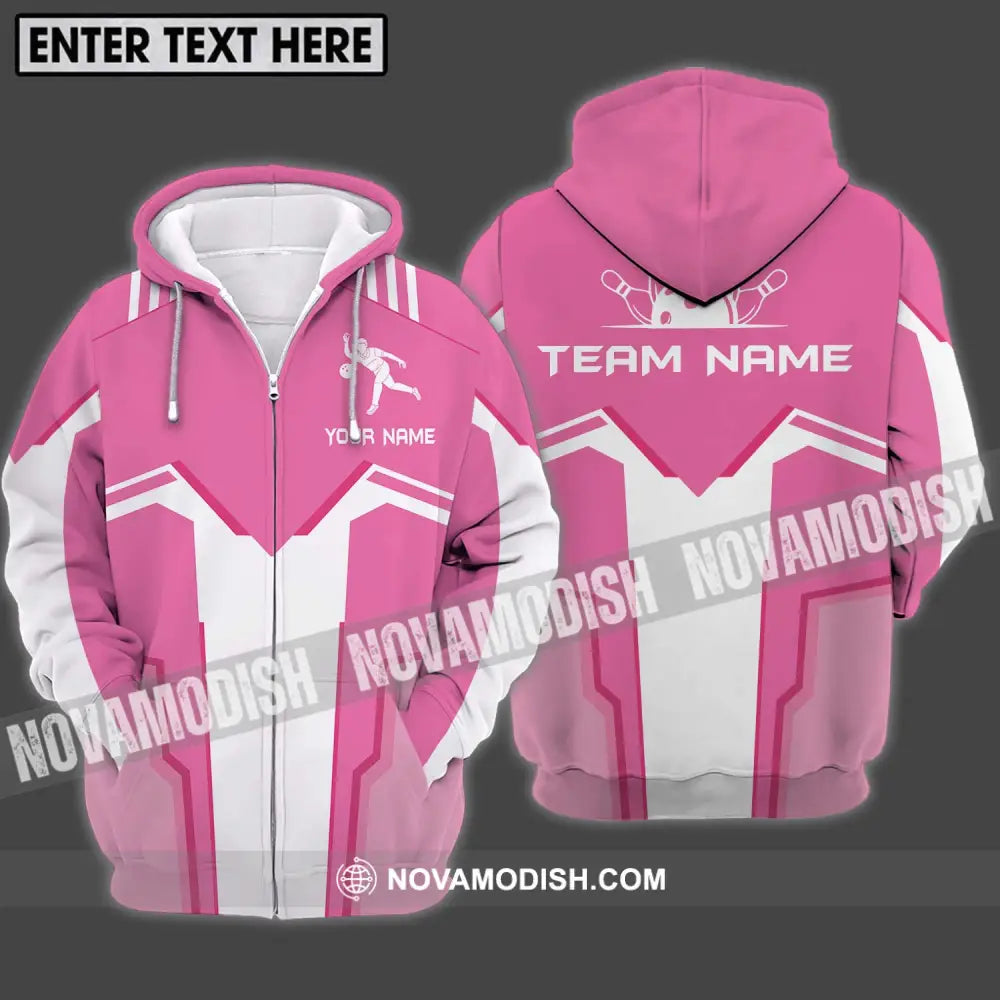 Unisex Shirt - Custom Name And Team Name Shirt Bowling Player Shirt Zipper Hoodie / S T-shirt