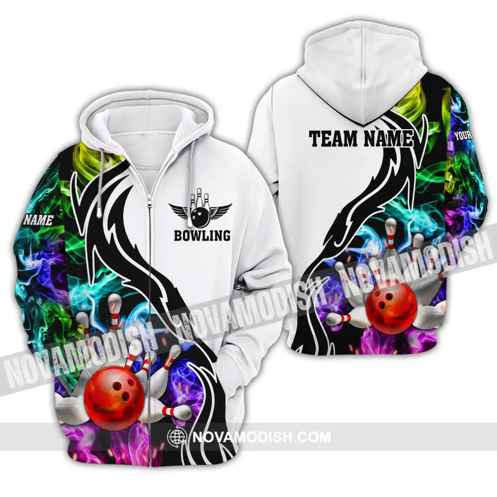 Unisex Shirt Custom Name And Team Bowling Polo Club Uniform T-Shirt Zipper Hoodie / S