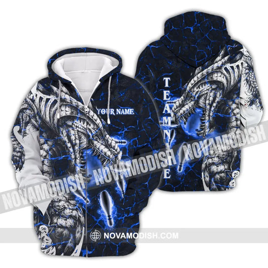 Unisex Shirt Custom Name And Team Bowling Polo Club Uniform T-Shirt Zipper Hoodie / S
