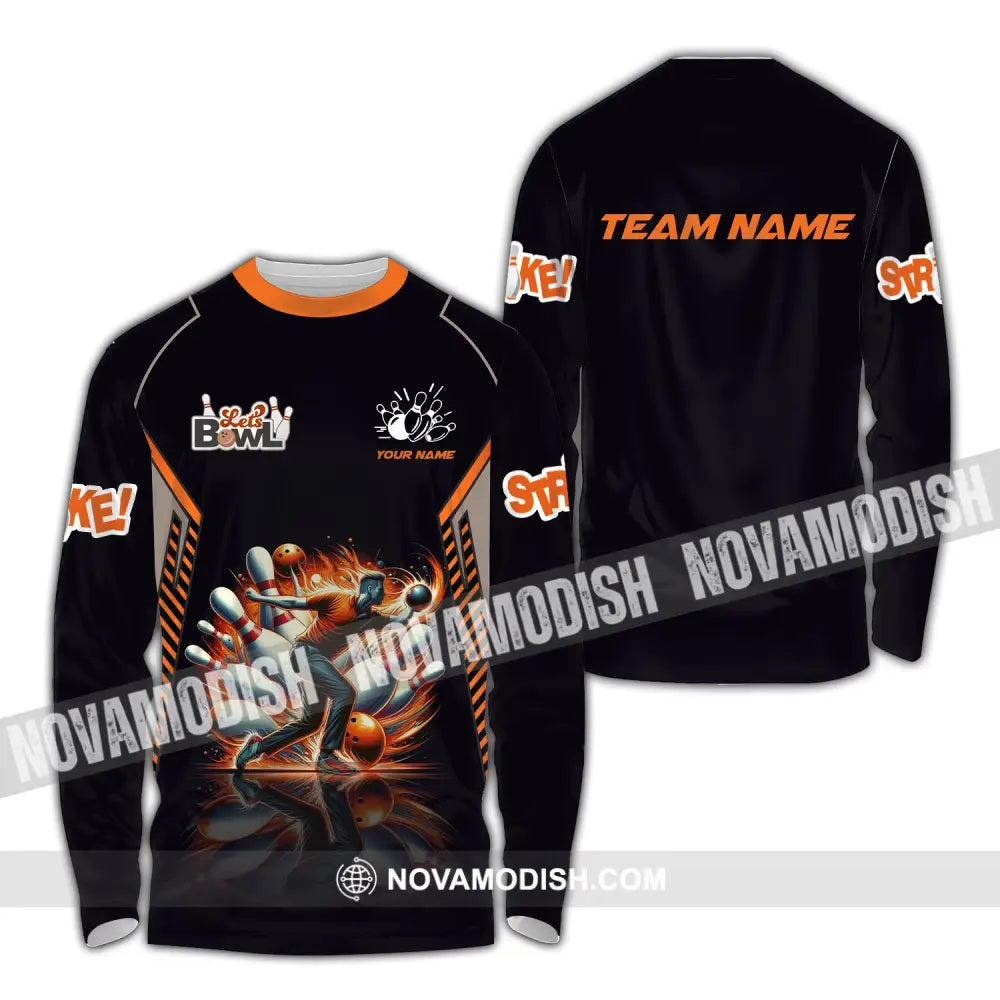 Unisex Shirt Custom Name And Team Bowling Polo Let’s Bowl T-Shirt Hoodie Long Sleeve / S