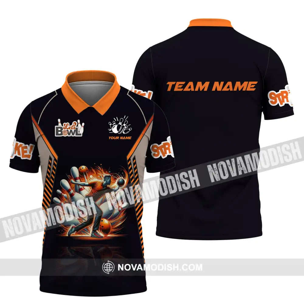 Unisex Shirt Custom Name And Team Bowling Polo Let’s Bowl T-Shirt Hoodie Long Sleeve / S